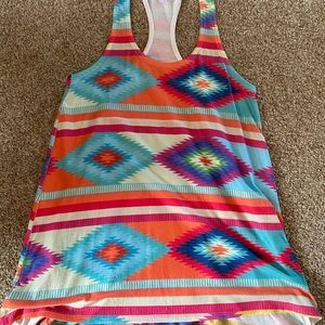 Serape/Navajo print razor back tank